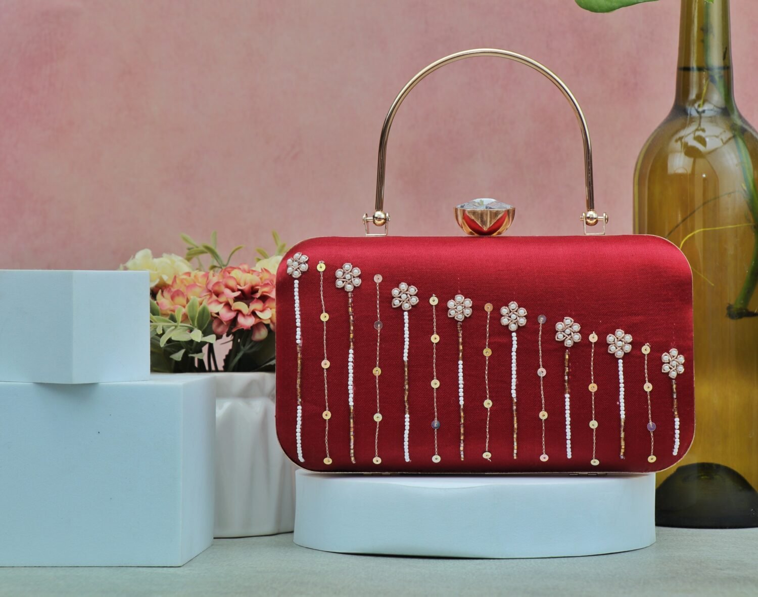 Scarlet Drape Clutch